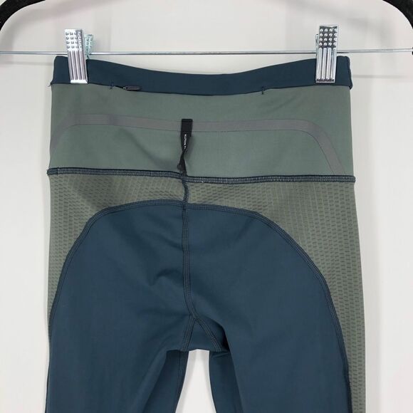 Athleta Allyson Felix Legend Mesh 7/8 Tight Womens XXS Blue Gray Zipper Ankle - Picture 6 of 16